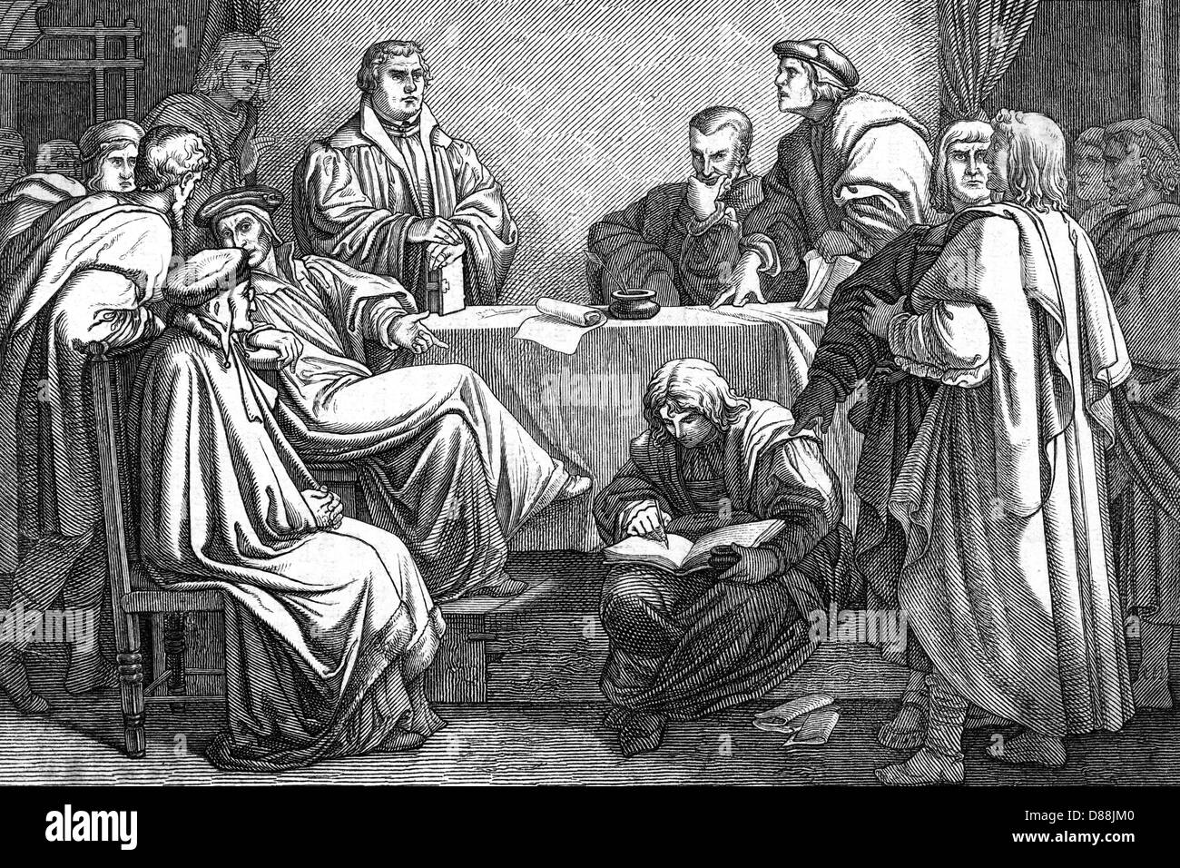 LUTHER AND ECK DISPUTE Stock Photo