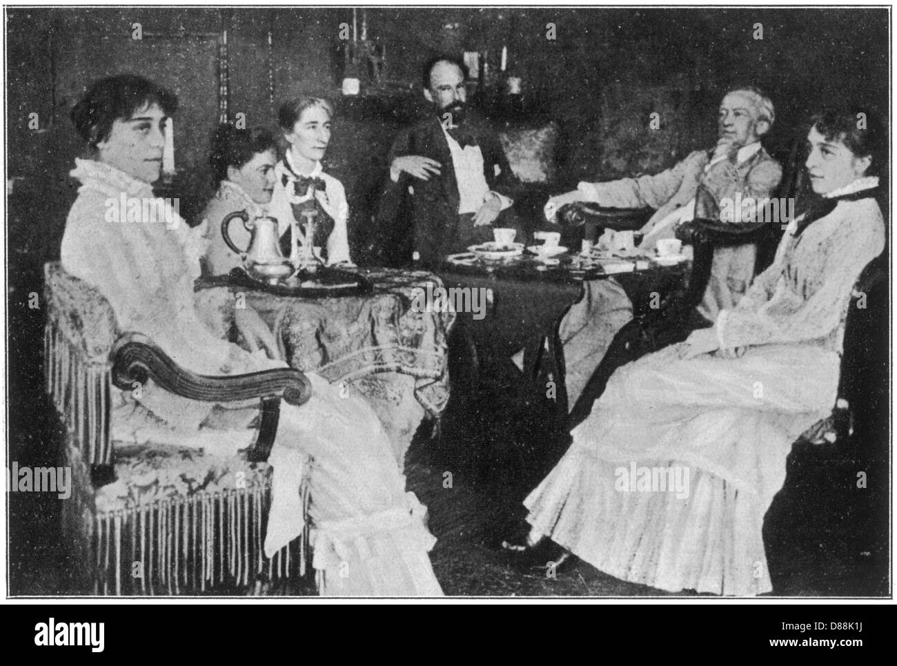 Richard Wagner (1813 - 1883) German composer at home with his wife, Cosima, members of the von Bulow family and others Stock Photo