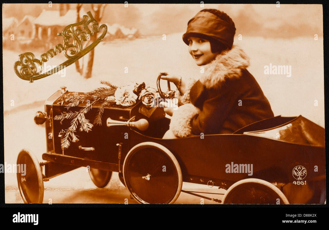 GIRL DRIVING TOY CAR Stock Photo Alamy