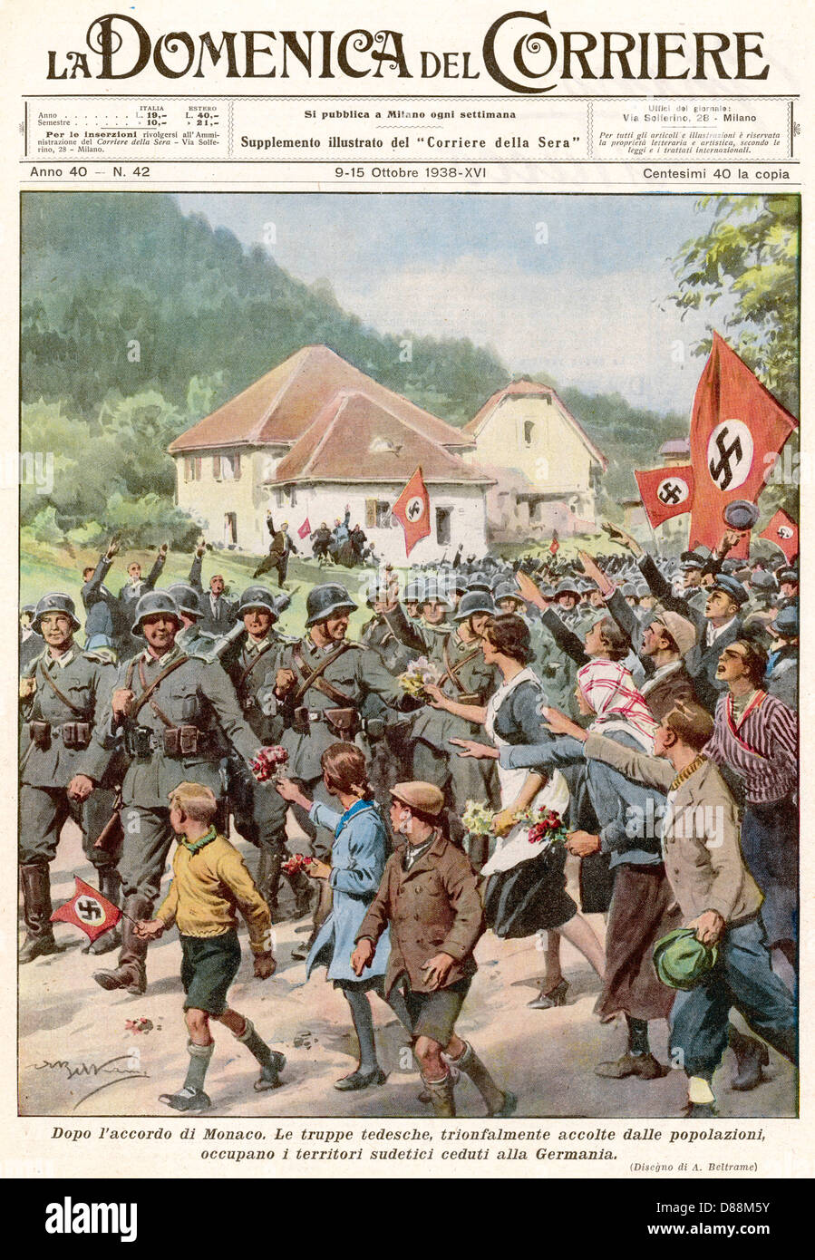 Germans Into Sudetenland Stock Photo