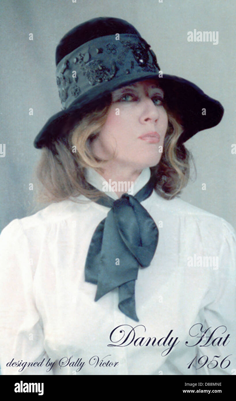 Photograph of woman modelling 1956 Dandy Hat.This hat was purchased from a second-hand shiop in 1986 in Christchurch New Zealand Stock Photo