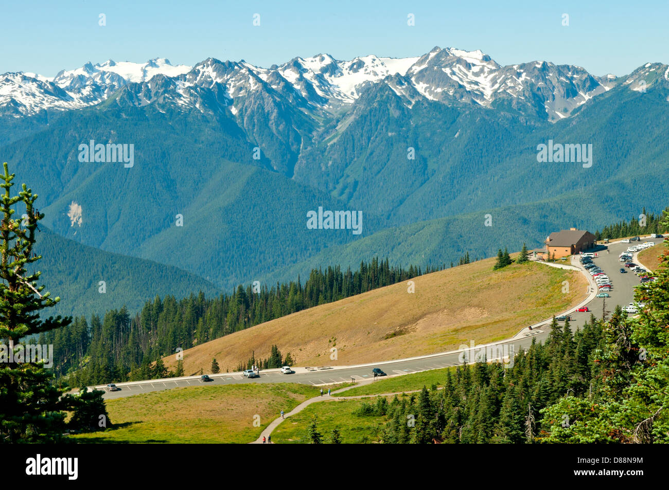 Mt Olympus Range from Hurricane Ridge, Olympic NP, Washington, USA Stock Photo