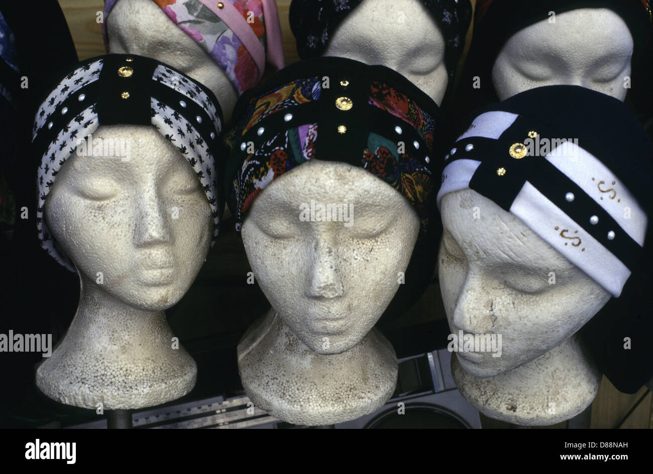 Manikins with traditional hair covers for Ultra Orthodox Jewish women in  Mea Shearim neighborhood, an ultra-Orthodox enclave in West Jerusalem  Israel Stock Photo - Alamy