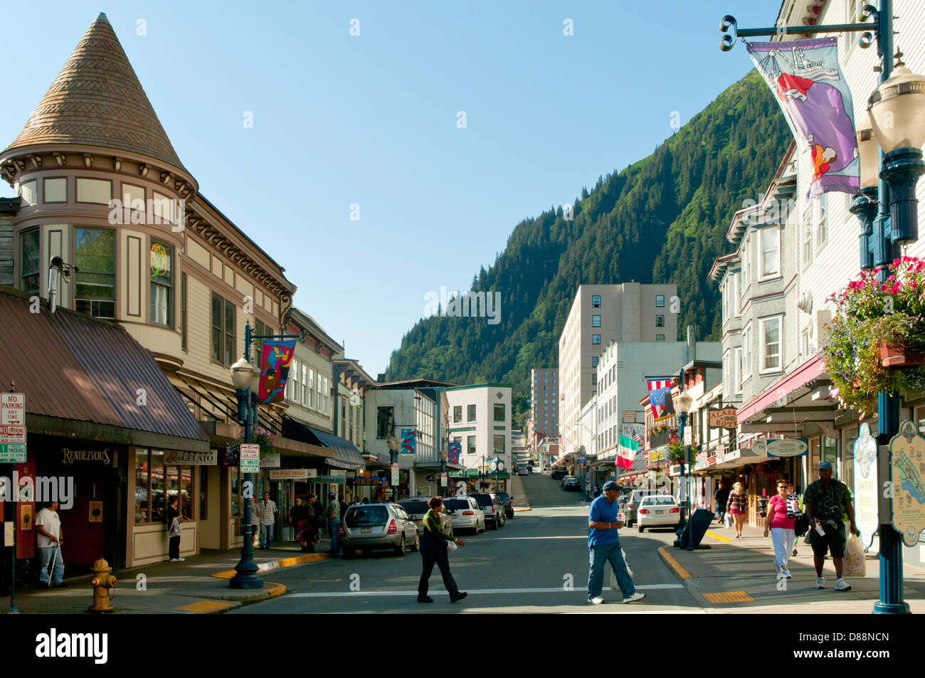 Downtown juneau alaska usa stock photo alamy