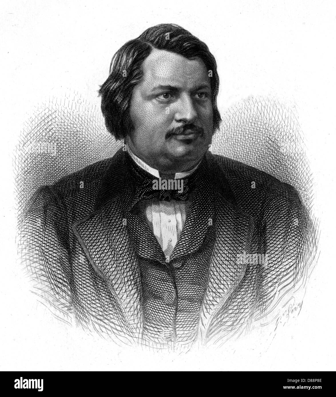 Honore de Balzac engraving by Ch Chardon Stock Photo