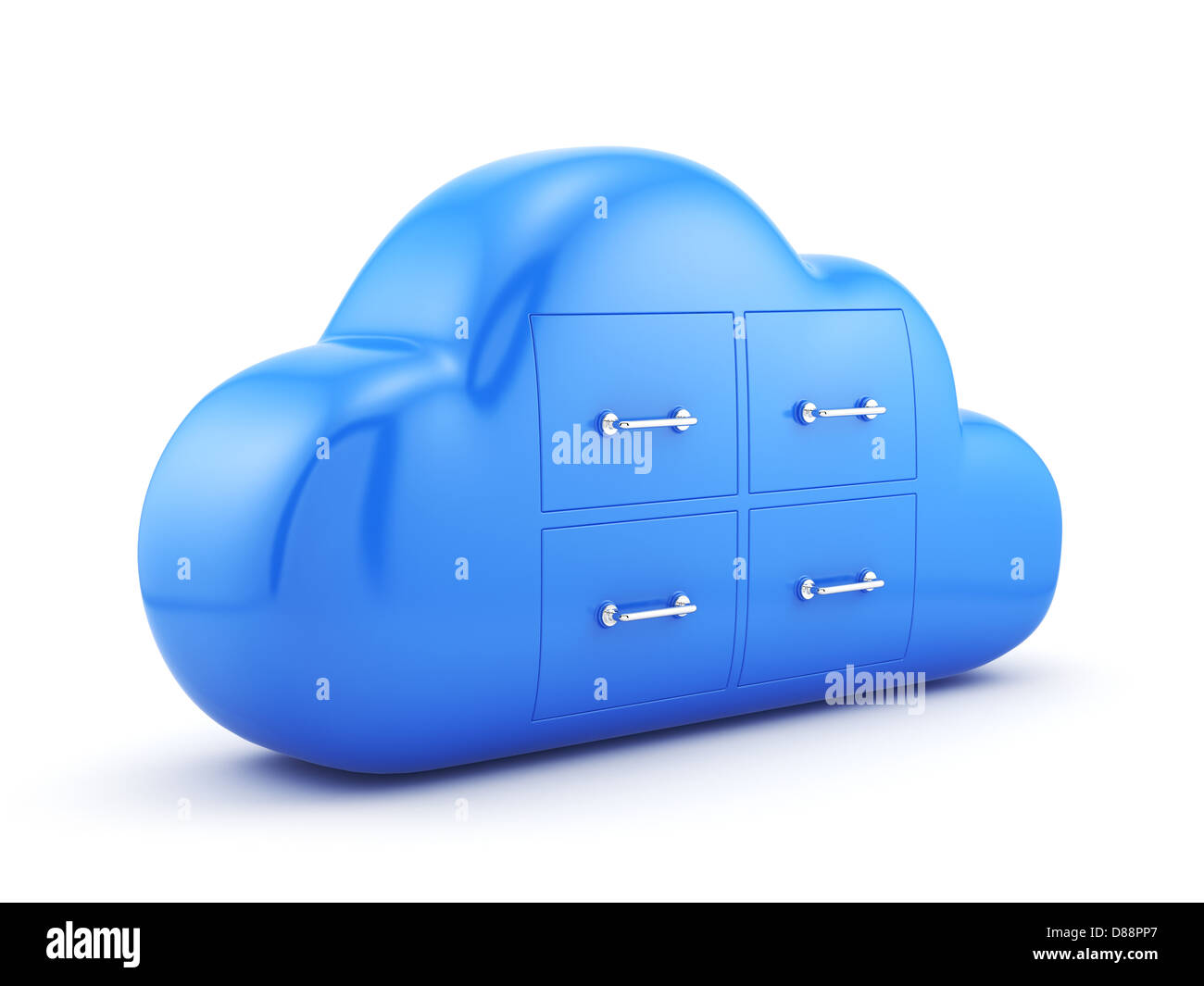 3d render of cloud storage concept. Isolated on white background Stock ...