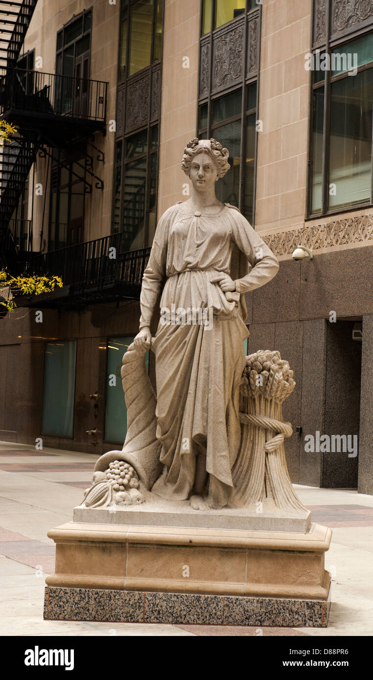 The Statue of Agriculture outside the Chicago Board of Trade building. Stock Photo