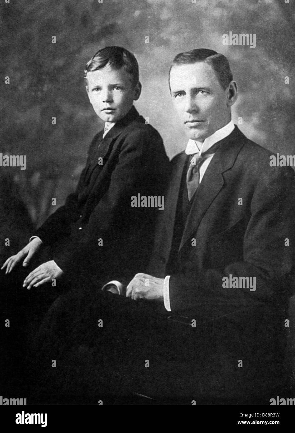 LINDBERGH AND FATHER Stock Photo