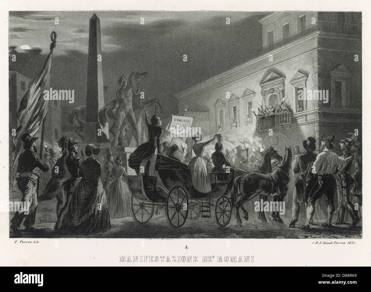 1848/ANTI-PAPAL PROTEST Stock Photo