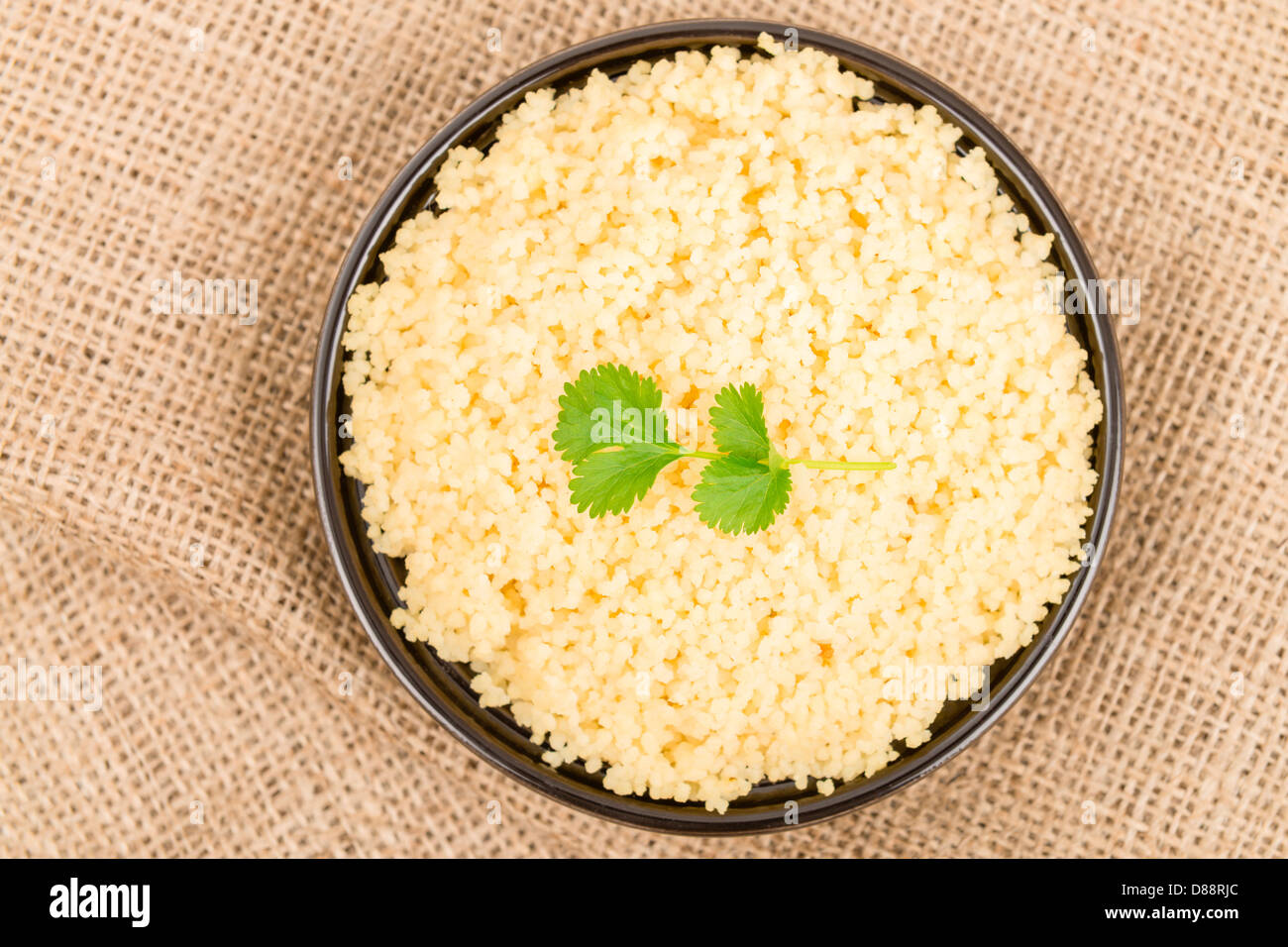 Couscous Moroccan lemon couscous garnished with coriander leaves