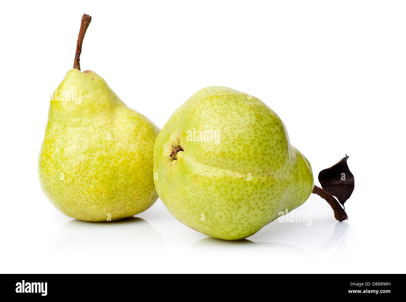 organic green pears isolated on white Stock Photo Alamy
