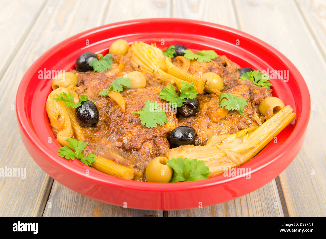 Chicken Tagine - Moroccan chicken tagine with olives, preserved lemon