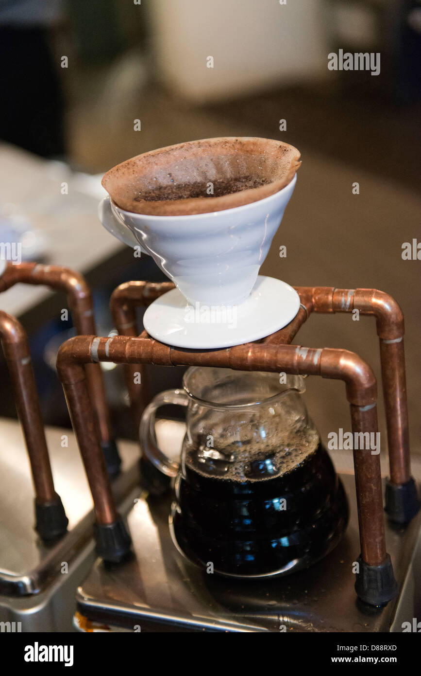 Drip filter coffee preparation at Intelligentsia Coffee Stock Photo Alamy