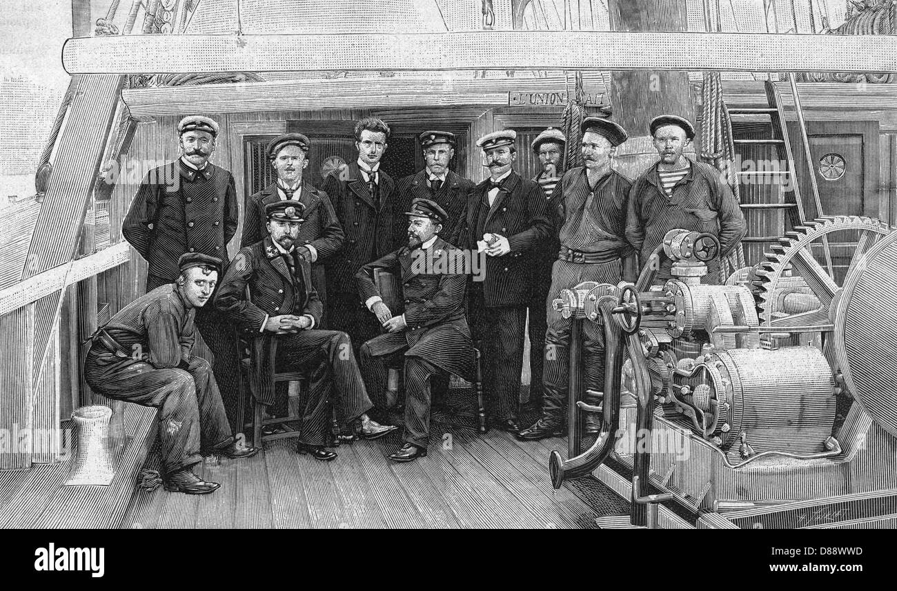 Belgica Crew On Deck Stock Photo