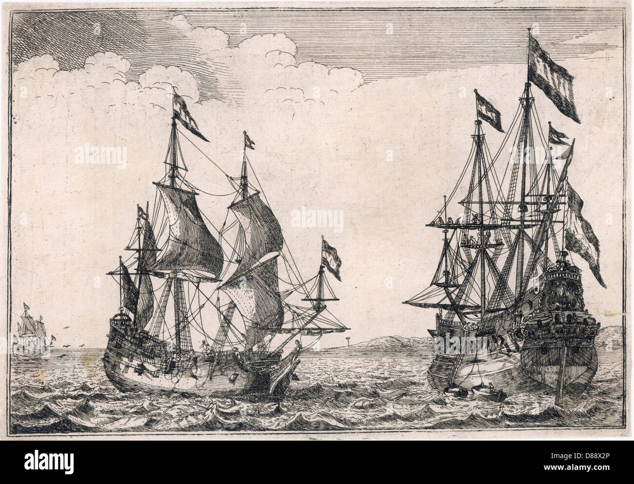 Dutch Warships 1630s Stock Photo