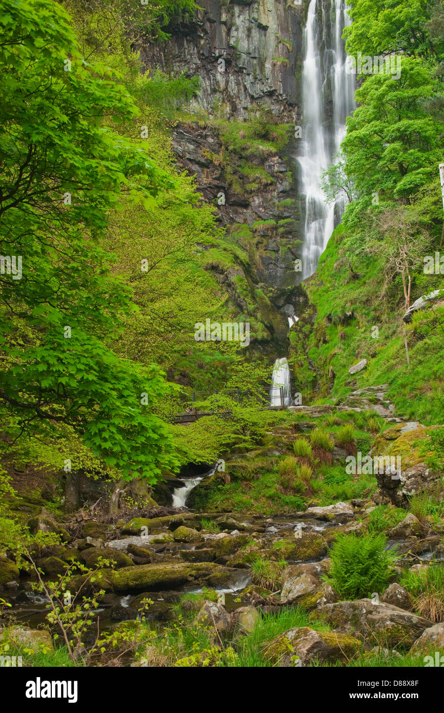 Pistyll Rhaeadr Waterfalls Nr. Llanrhaeadr ym Mochnant Welshpool Powys Wales Stock Photo