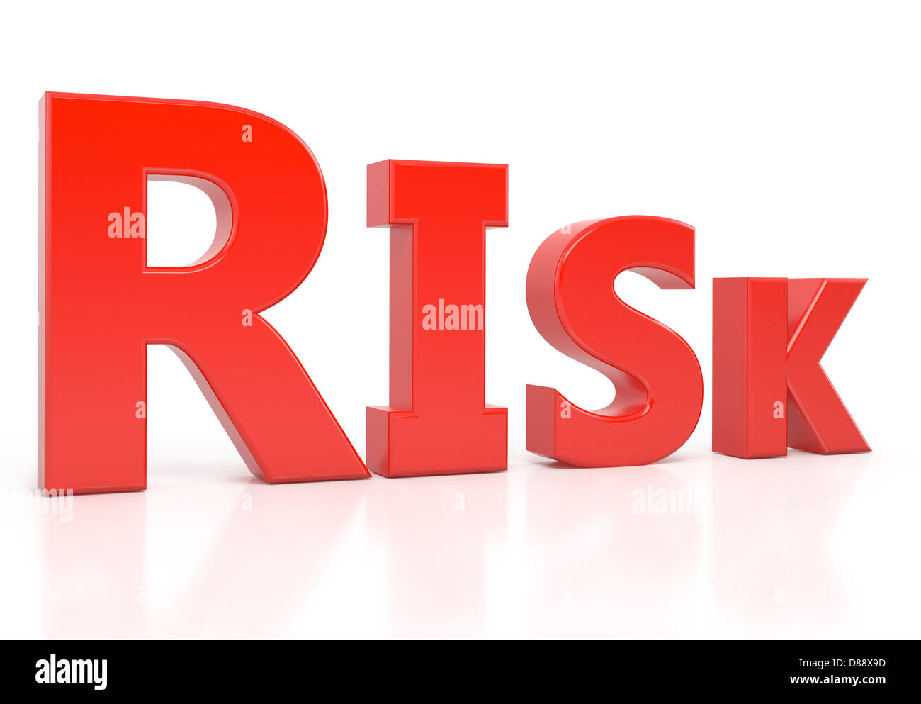 risk text 3d isolated over white background Stock Photo - Alamy
