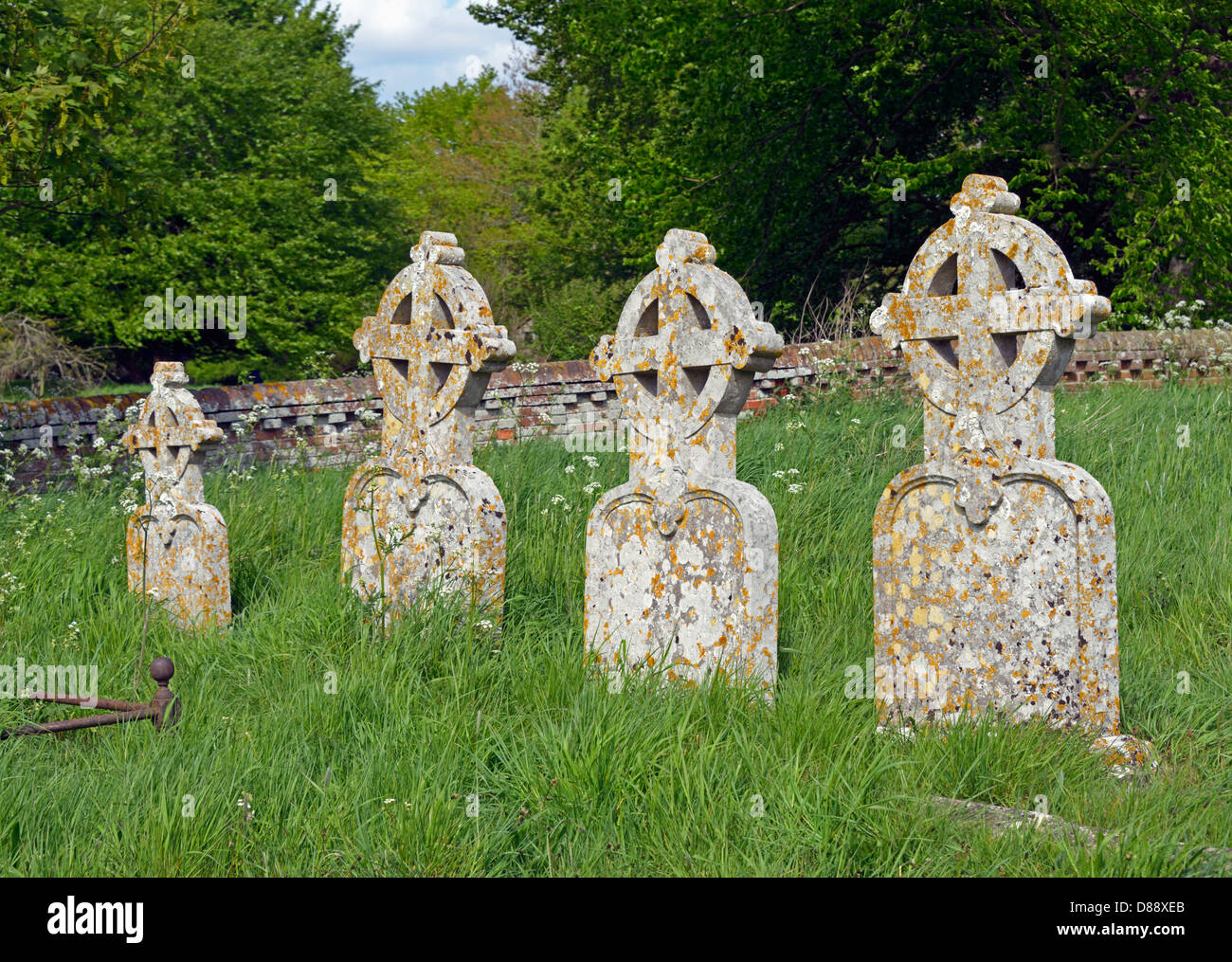 Gravestones. Church of All Saints. Frostenden, Suffolk, England, United Kingdom, Europe. Stock Photo