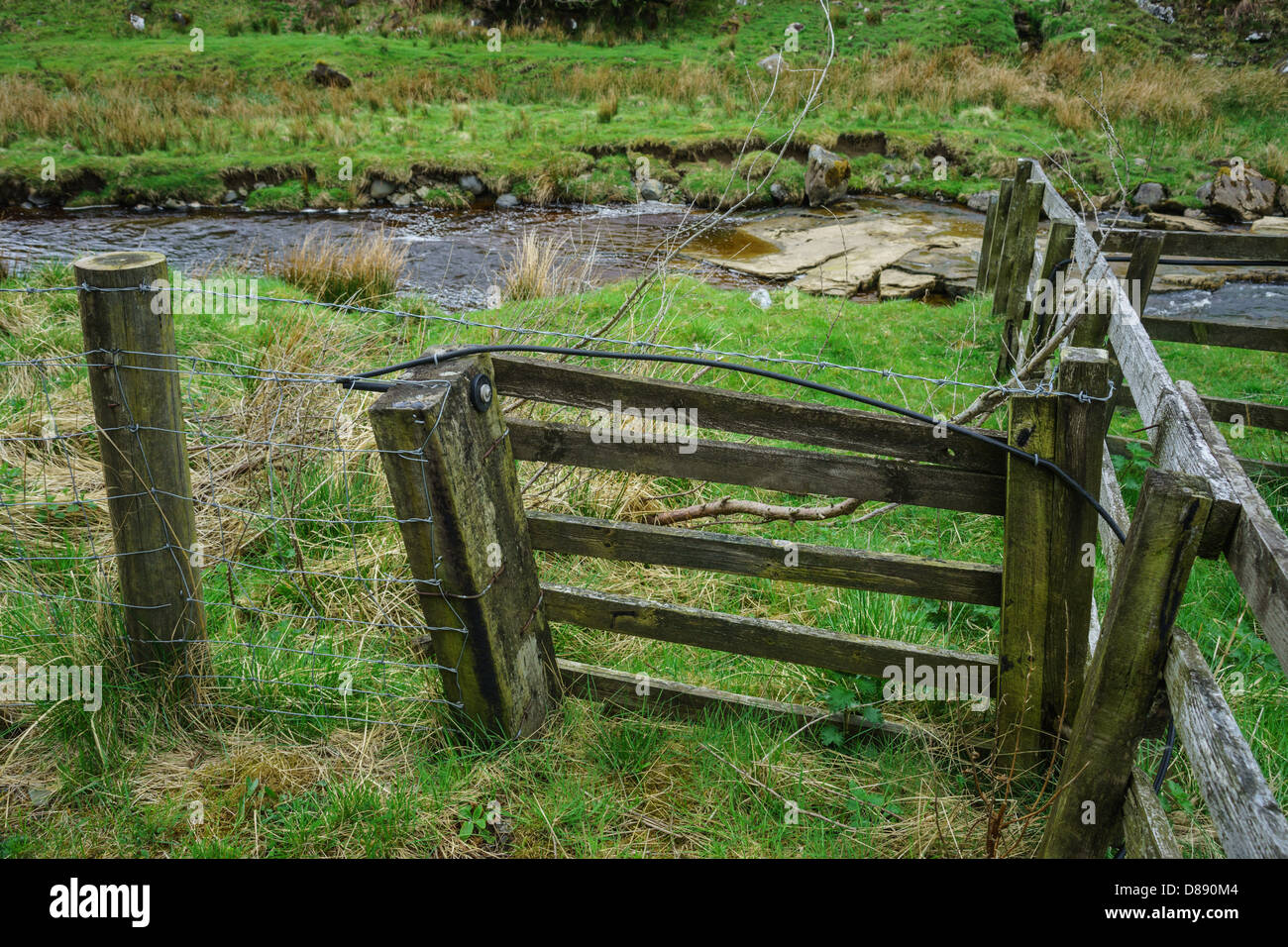 Cliffhope Burn Liddesdale, near Saughtree, Wauchope Forest hill country in the Scottish Borders. Access blocked by landowner. Stock Photo