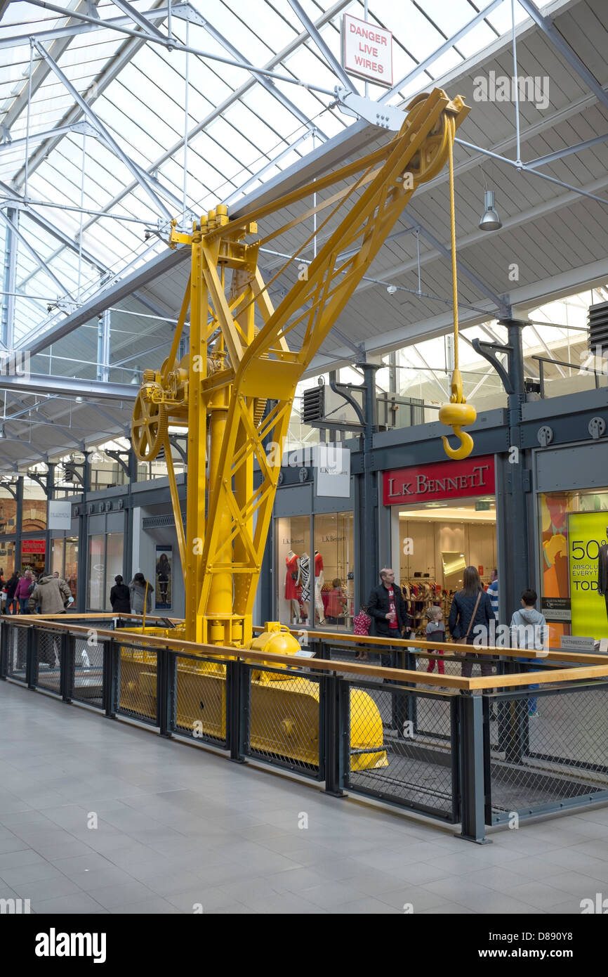 Walking Crane built in 1923 by Great Western Railway in the Outlet Centre at Swindon Stock Photo