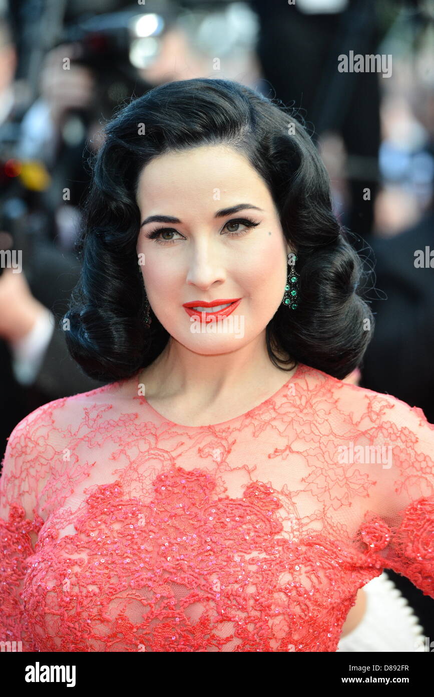 Cannes, France. May 21th, 2013. Dita von Teese, Shoes, Schuhe attends the  Premiere of 'Behind The Candelabra' at the 66th Cannes Film Festival.  Credit: DPA/Alamy Live News Stock Photo - Alamy
