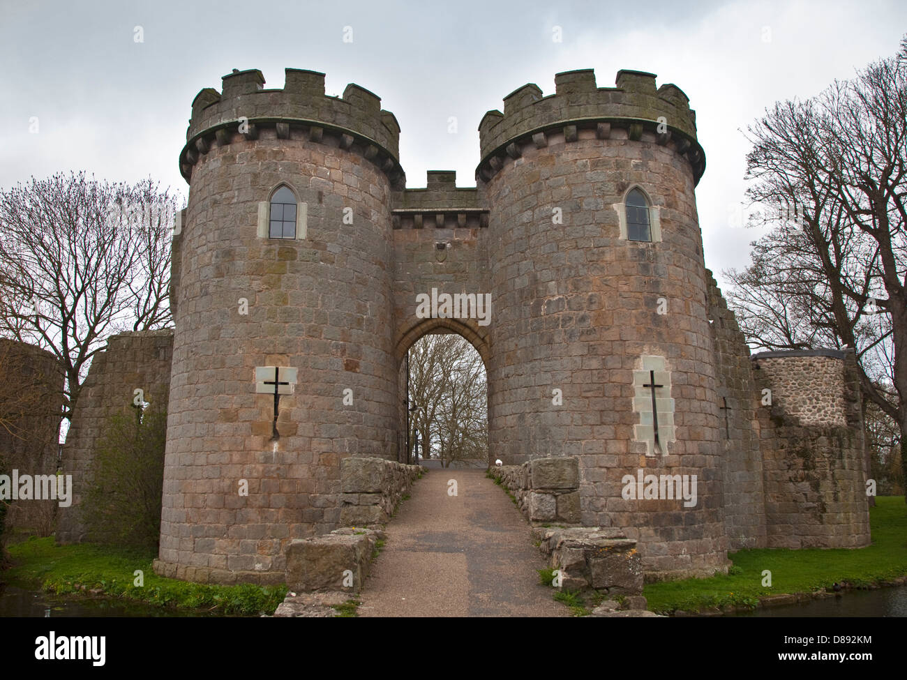 Whittington Castle, Whittington, Shropshire, England Stock Photo