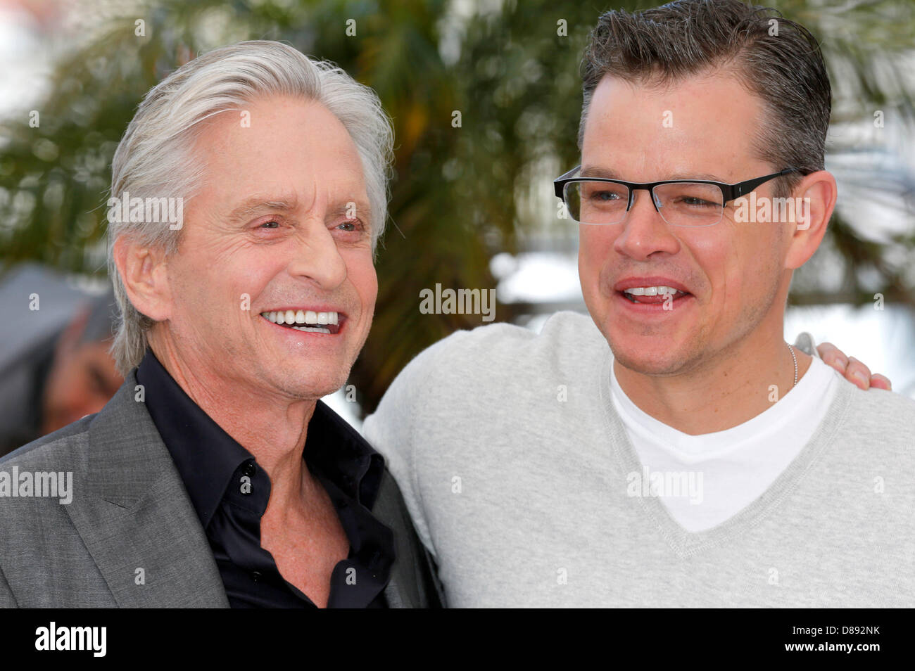 Michael Douglas And Matt Damon During The Behind The Candelabra Photocall At The 66th Cannes