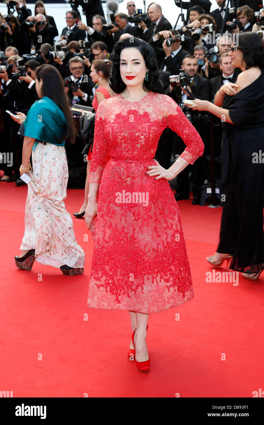 Cannes, France. May 21th, 2013. Dita von Teese, Shoes, Schuhe attends the  Premiere of 'Behind The Candelabra' at the 66th Cannes Film Festival.  Credit: DPA/Alamy Live News Stock Photo - Alamy