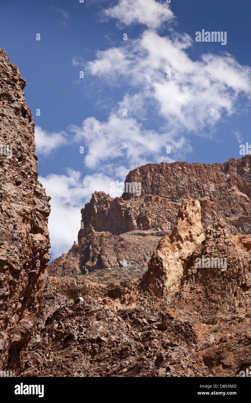 Volcanic rock formations in the Las Canadas del Teide national park in ...