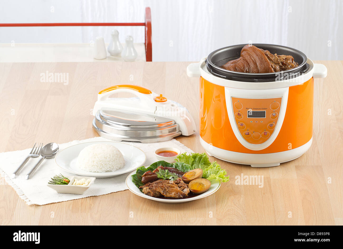 Electric pressure cooker new technology for cooking Stock Photo