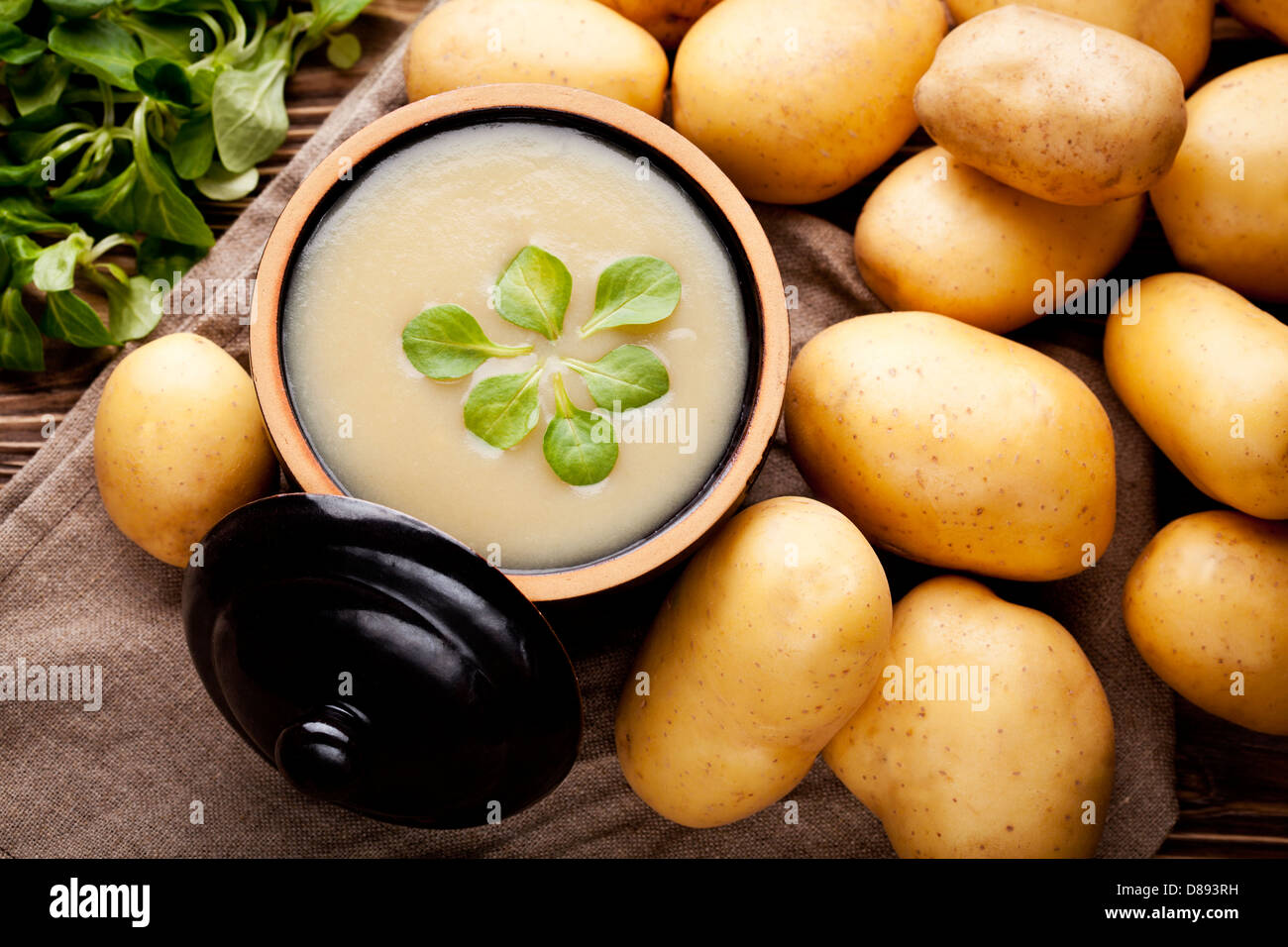 Potato cream soup Stock Photo - Alamy