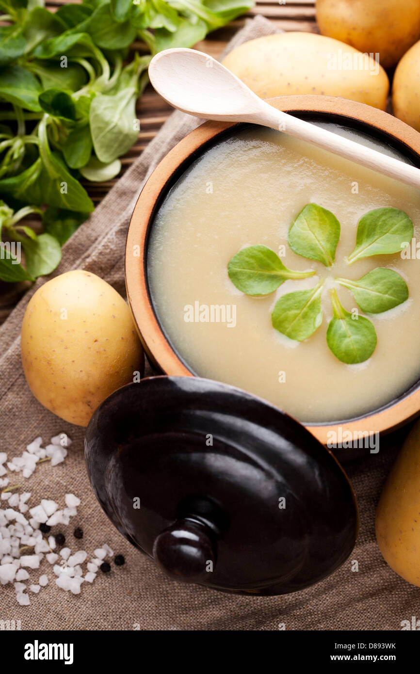 Potato cream soup Stock Photo - Alamy