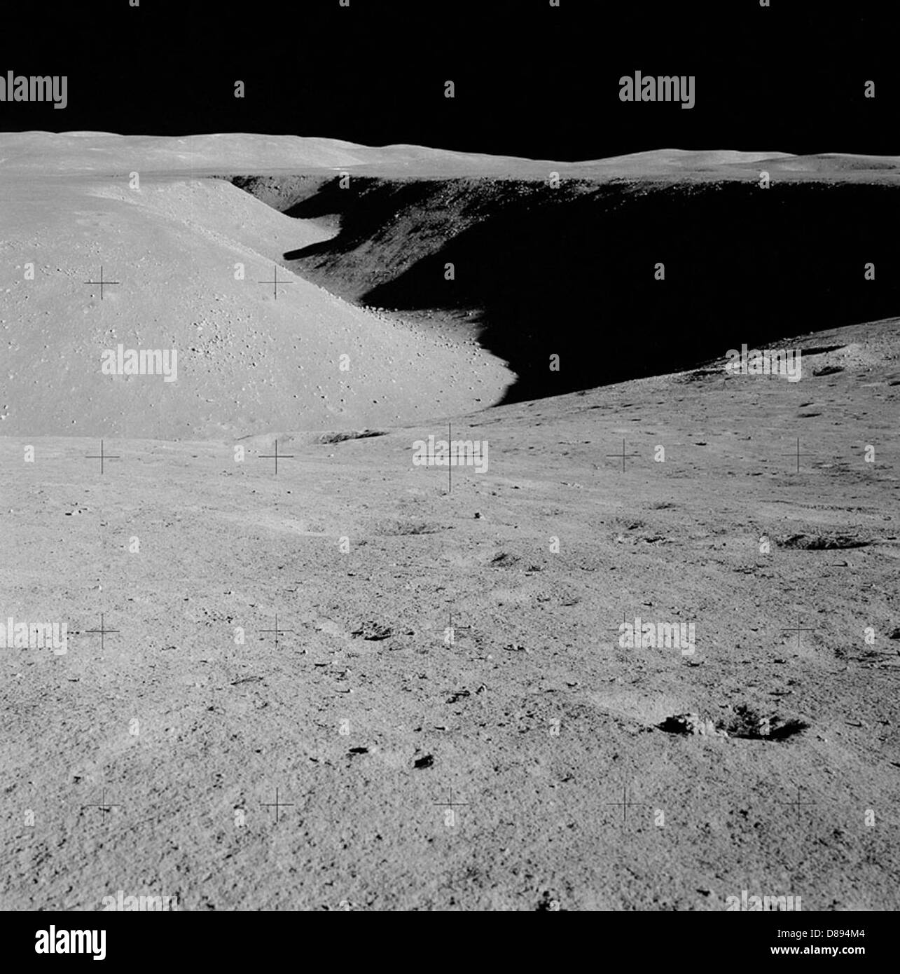 Hadley Rille Location Apollo 15 landing at Hadley Rille on the Moon shows terrain features ...