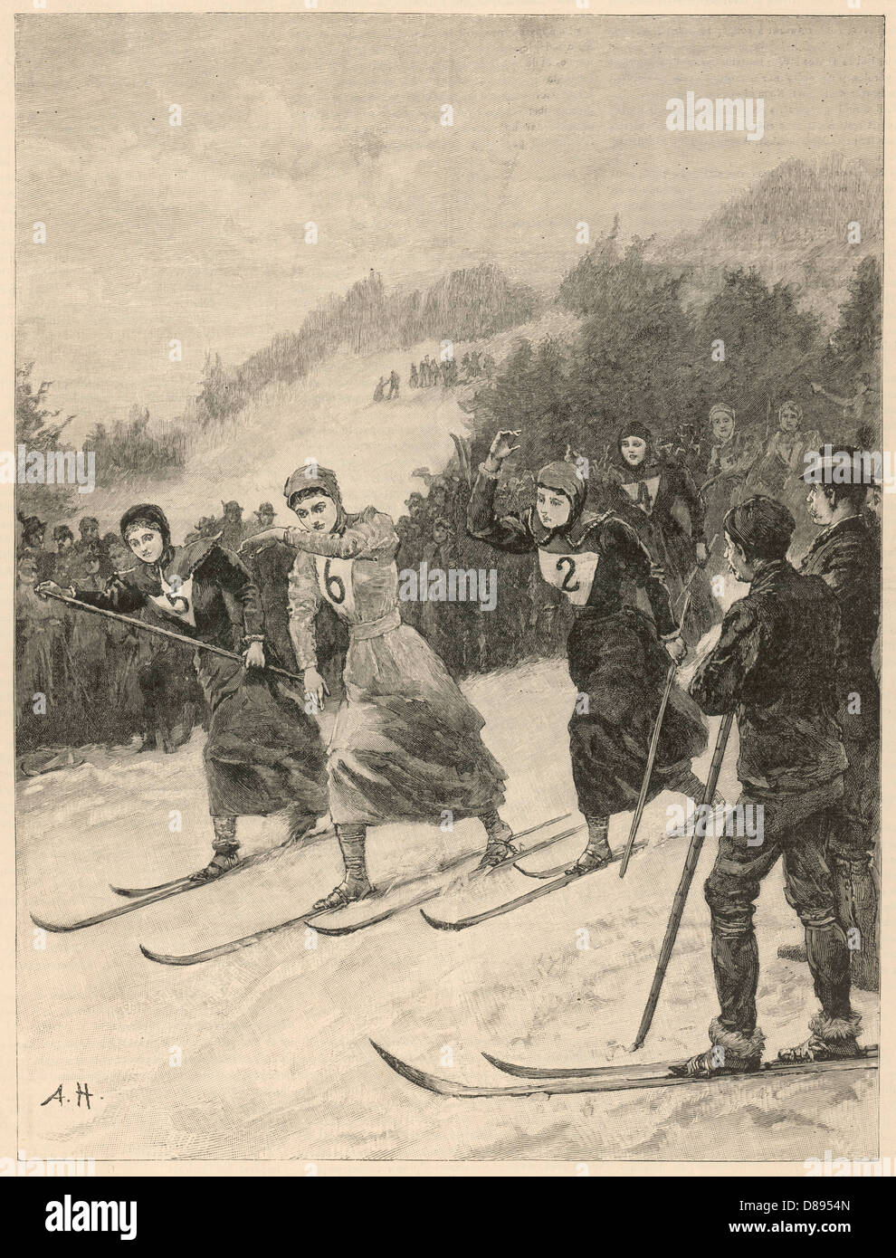 Austrian Ski Race 1894 Stock Photo Alamy