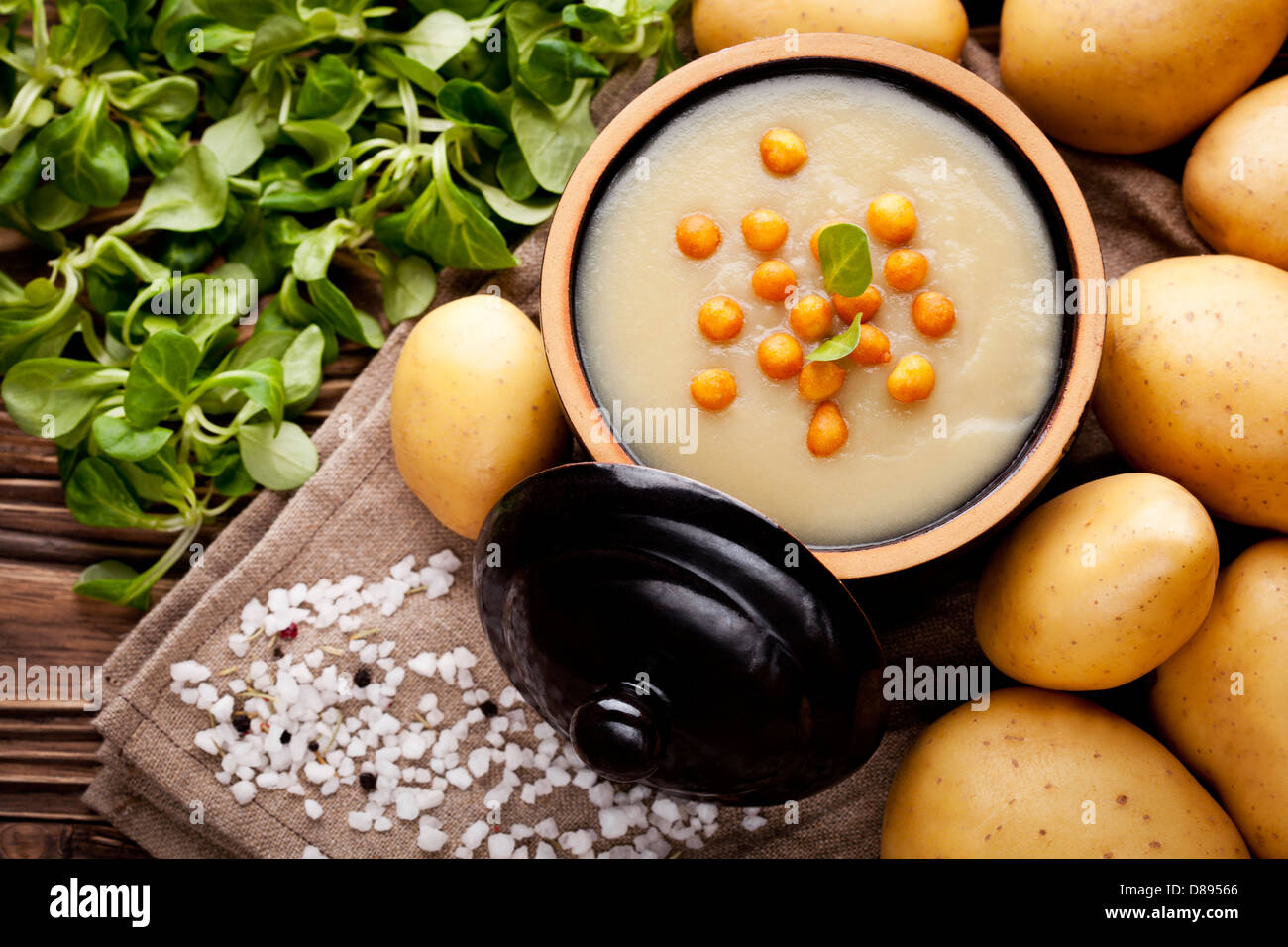 Potato cream soup Stock Photo - Alamy
