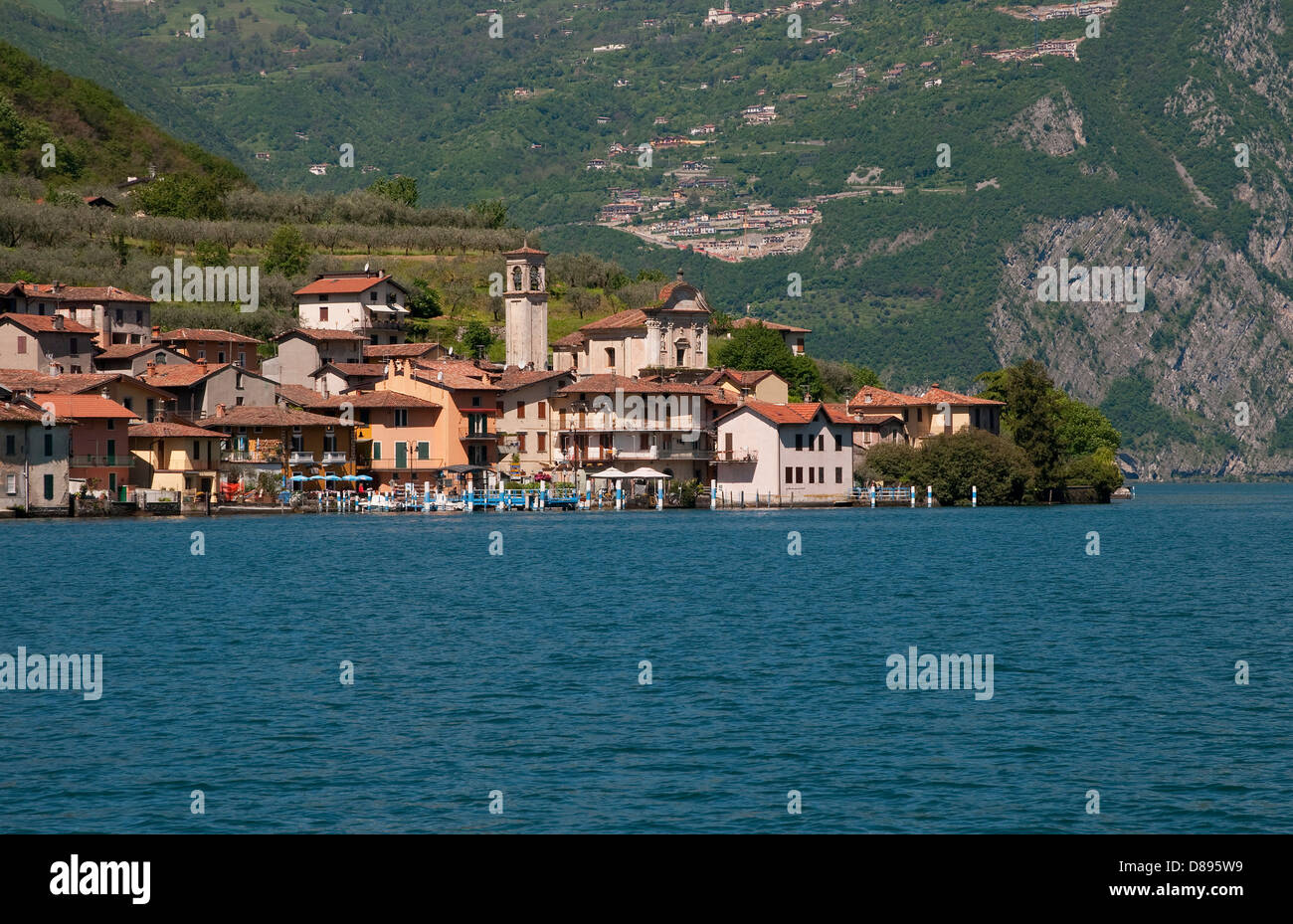 carzano, monte isola, lake iseo, lombardy, italy Stock Photo