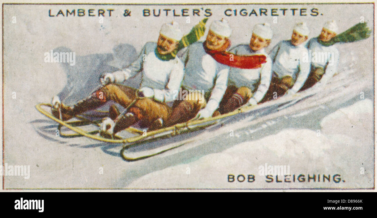Five Man Bobsleigh 1914 Stock Photo
