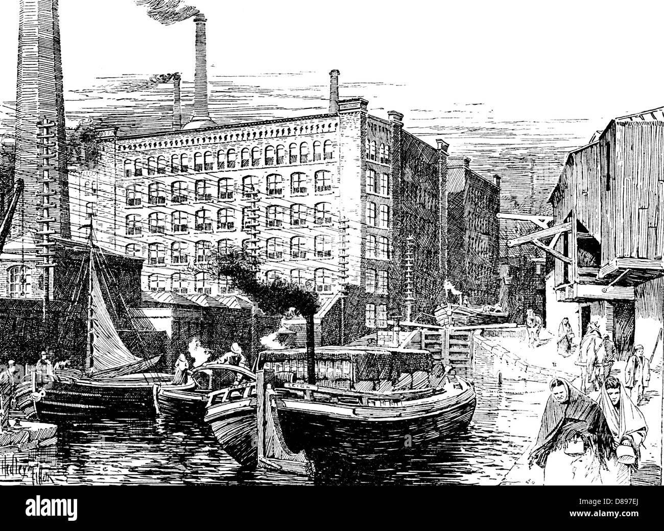 MILES PLATTING AREA COTTON MILLS in Manchester, England,  about 1885 Stock Photo