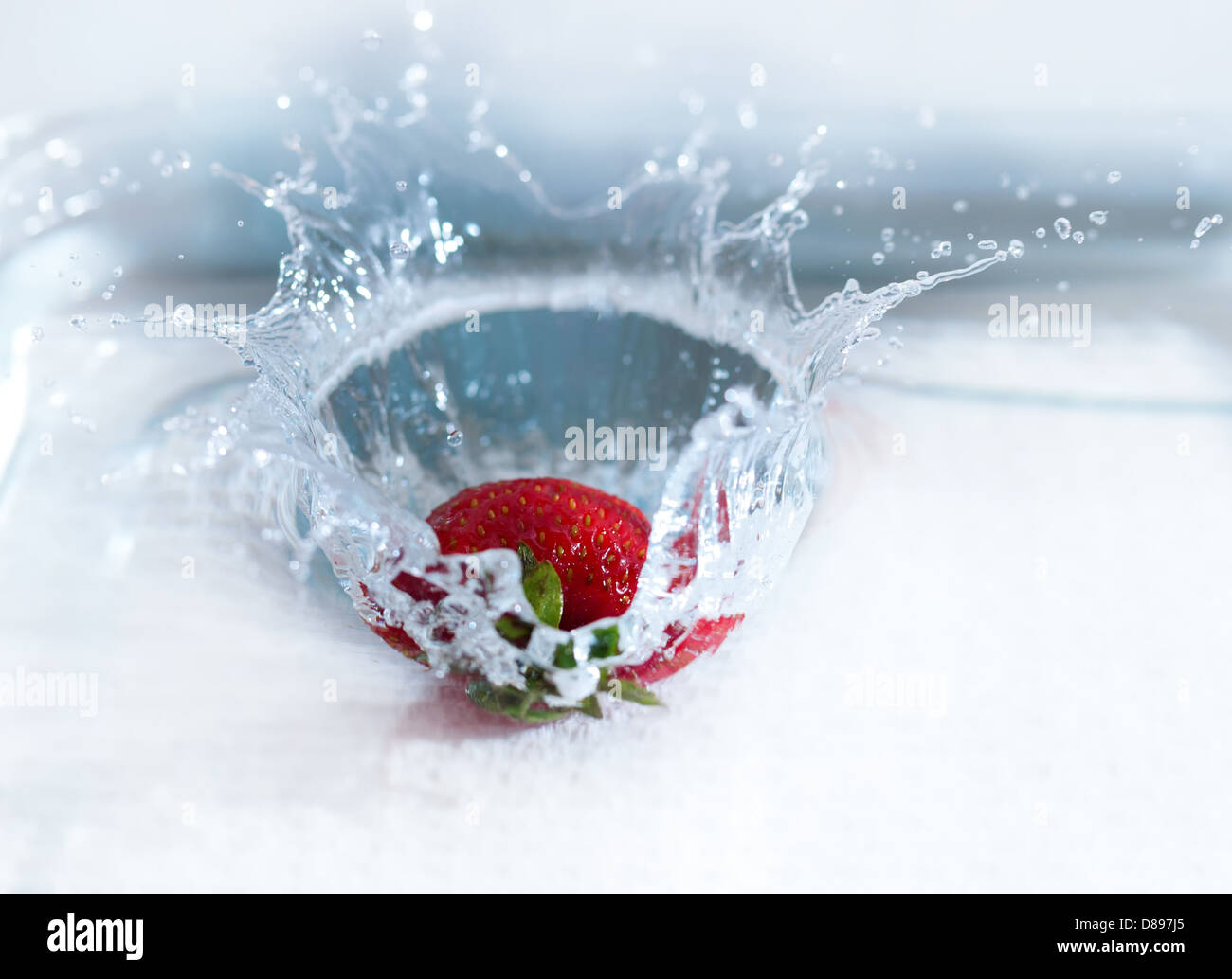 Strawberry Splash Stock Photo Alamy