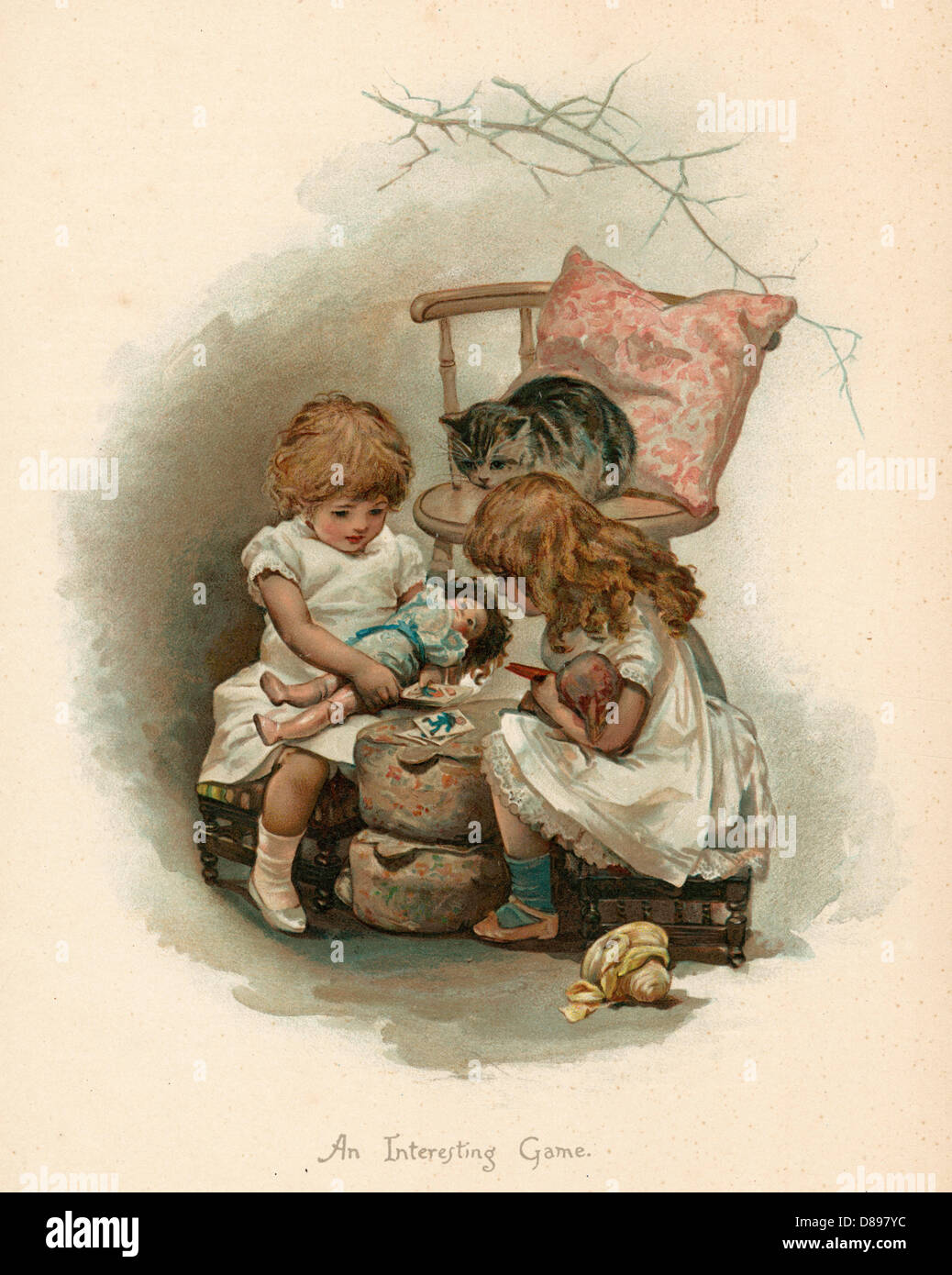 CHILDREN PLAY CARD GAME Stock Photo Alamy