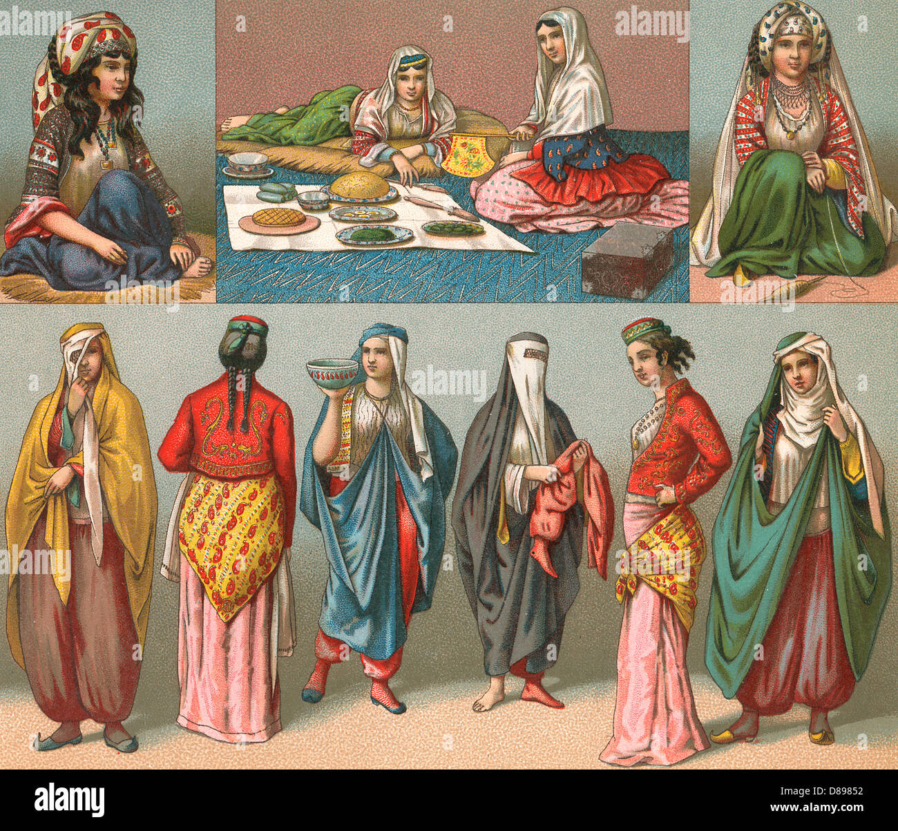 Racial Types - Iran - Women - 19th century Stock Photo