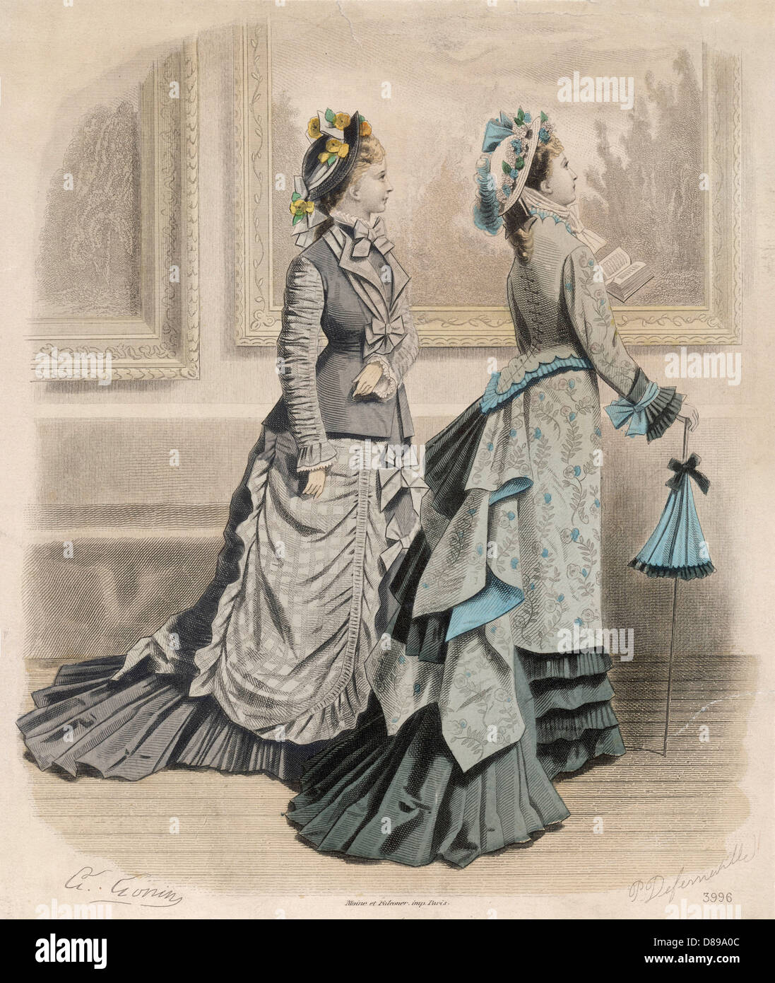 Long Trained Skirts 1875 Stock Photo Alamy