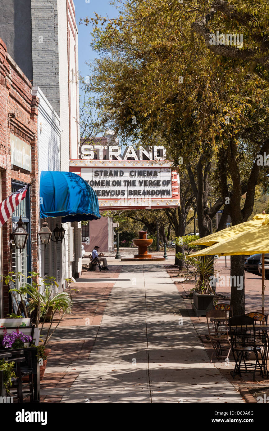 Strand Theater and Shops, Historic District, Georgetown, SC Stock Photo