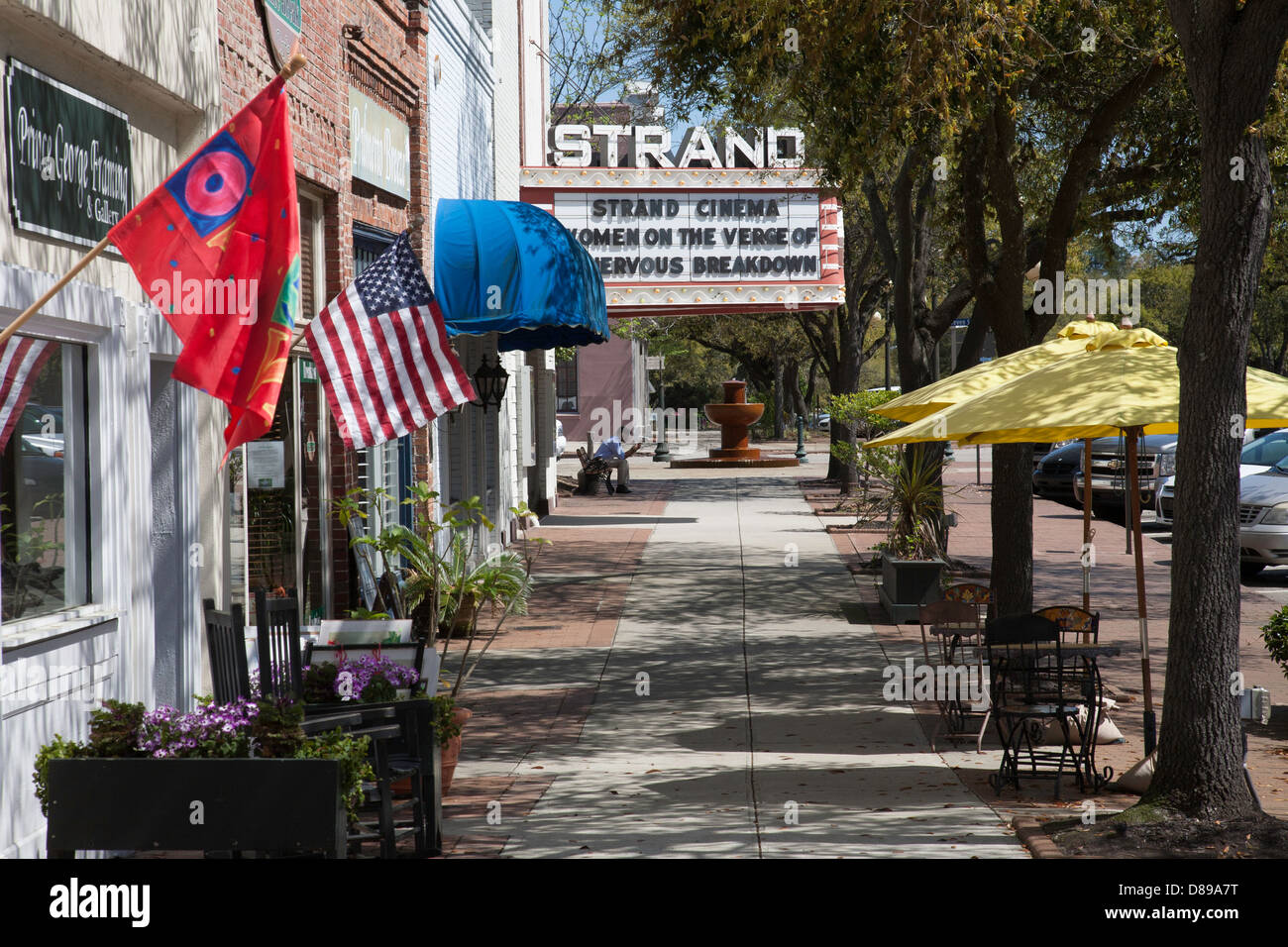 Strand Theater and Shops, Historic District, Georgetown, SC Stock Photo