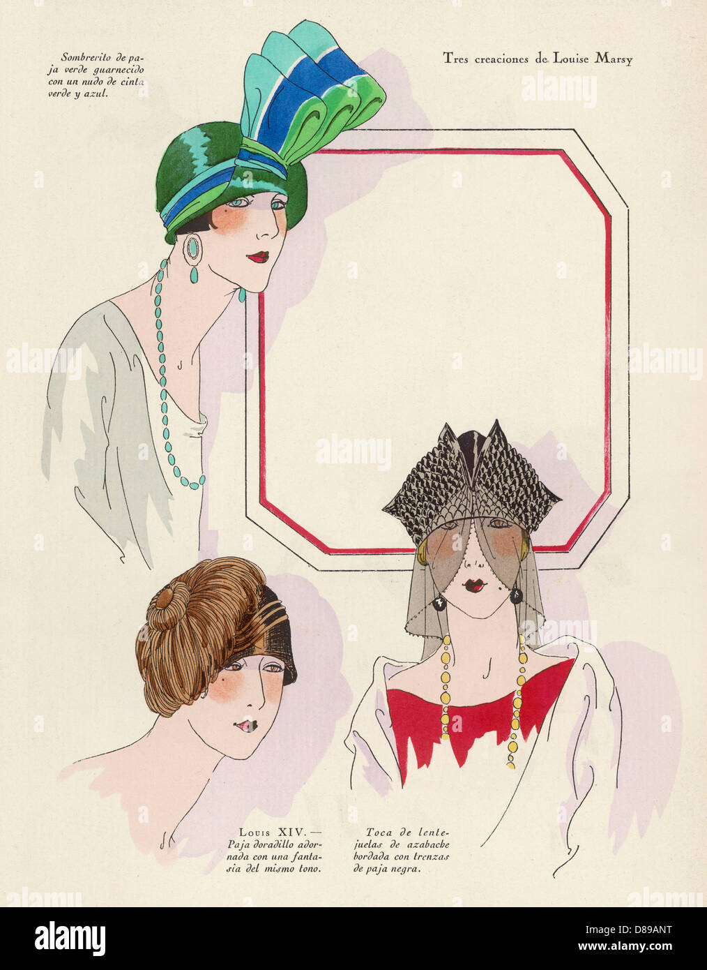 Three hat designs by Louise Marsy Stock Photo Alamy