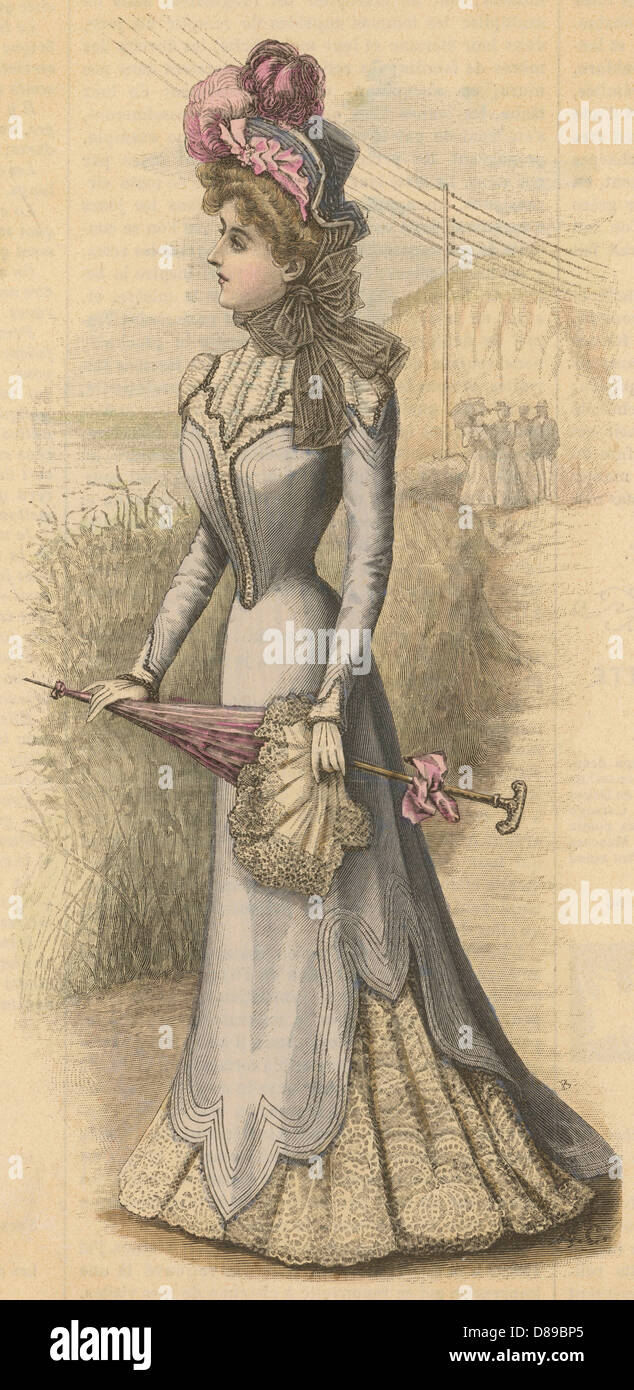 Grey - Lace Dress 1899 Stock Photo