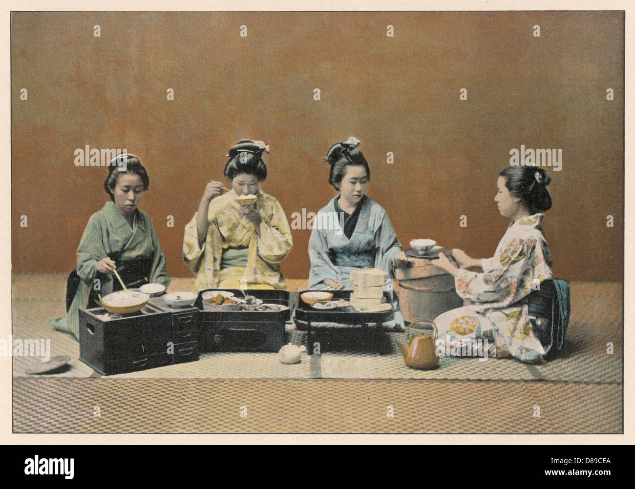 Japanese Women at Table Stock Photo