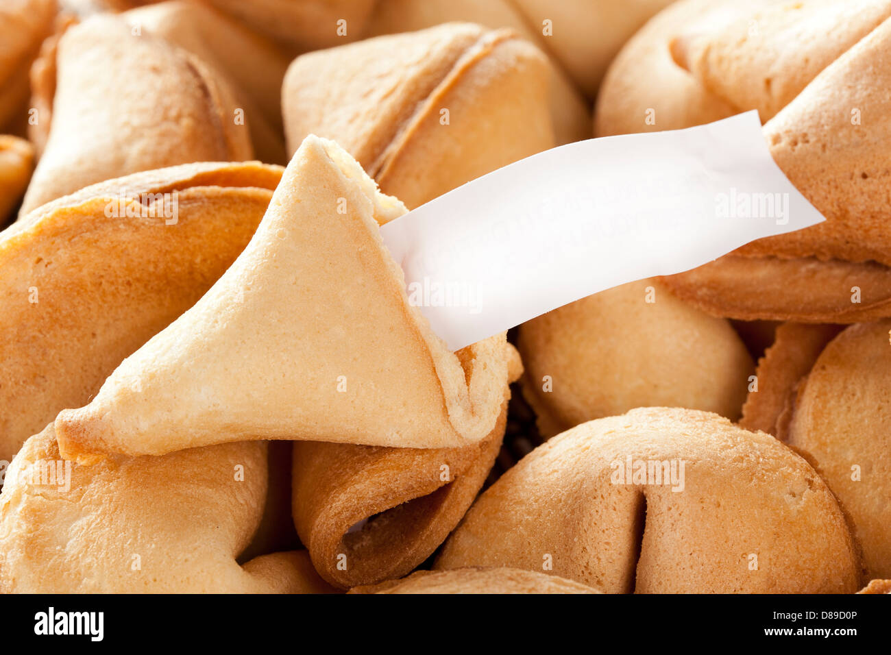 Fresh Made Fortune Cookie against a background Stock Photo