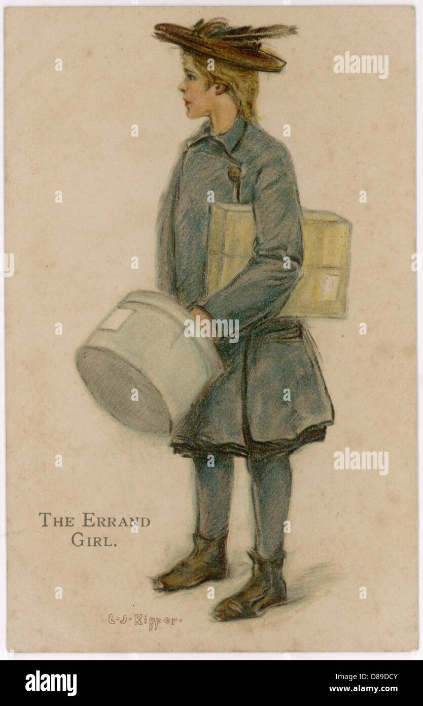 ERRAND GIRL CARRIES 1905 Stock Photo Alamy