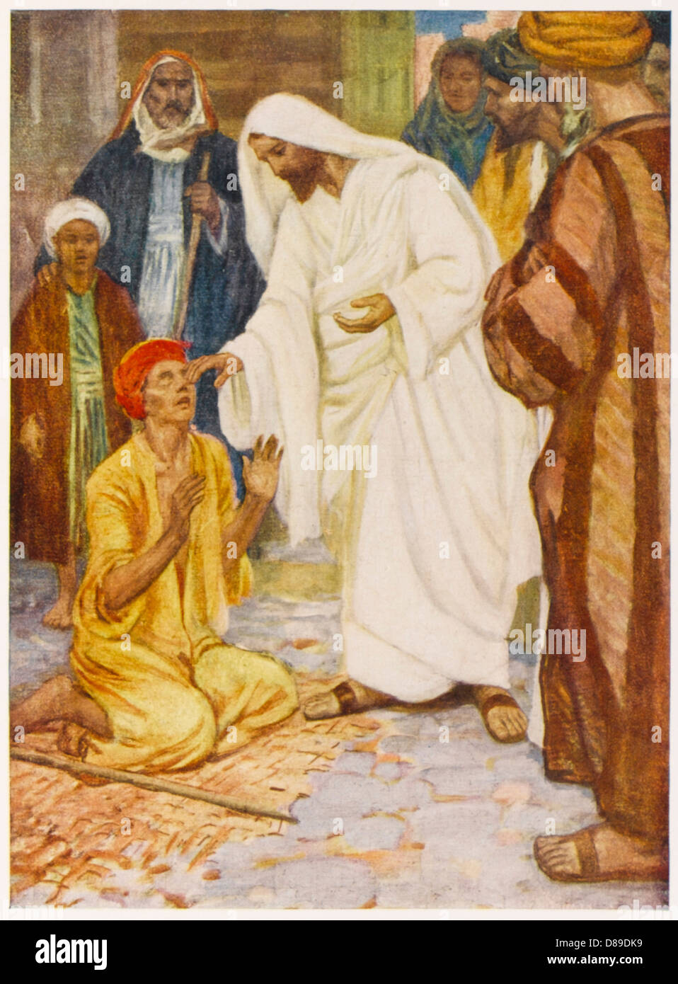 JESUS HEALS THE BLIND Stock Photo - Alamy